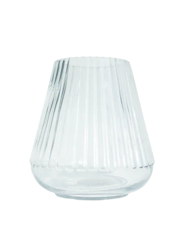 Ribbed Clear Audrey Vase