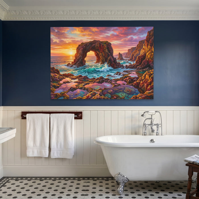 Rock Arch Sunset — Rock Arch Sunset Blue Bathroom Land 64