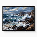 Rocky Coastline Waves — rocky coastline waves white studio framed black
