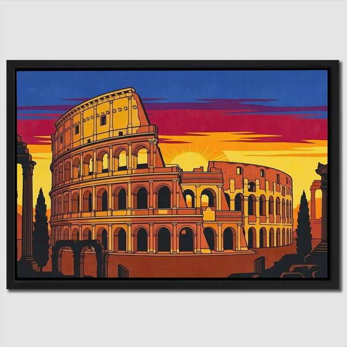 Rome's Colosseum Ablaze canvas wall art