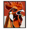 Rooster Crowing Line canvas wall art