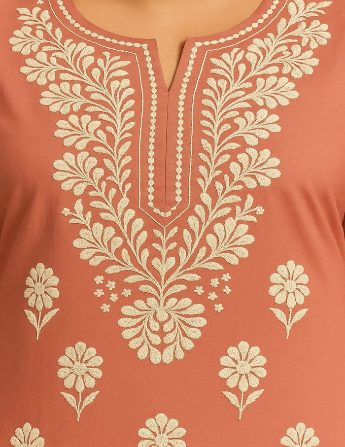 Dusty rose chikankari kurti Singapore