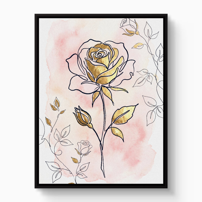 Rose Golden Watercolor — rose golden watercolor white studio framed black