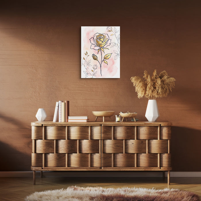 Rose Golden Watercolor — rose golden watercolor sq brown room clean 1port flush print