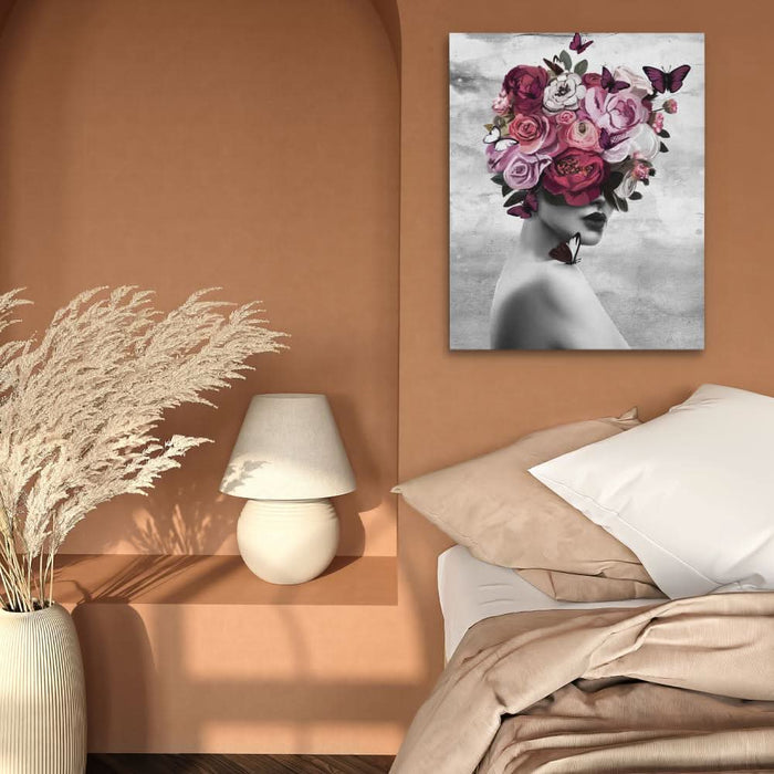 Rose Mind - Modern Wall Art in Black Frame