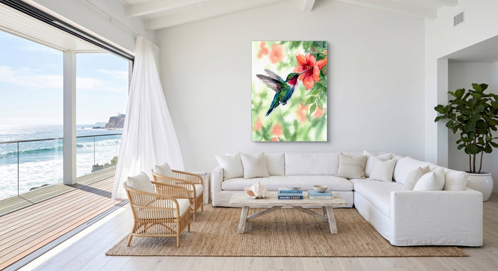 Ruby-Throat's Pause - Luxury Wall Art