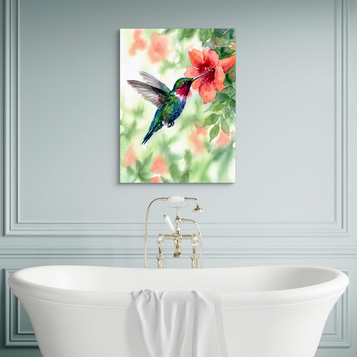 Ruby-Throat's Pause - Luxury Wall Art