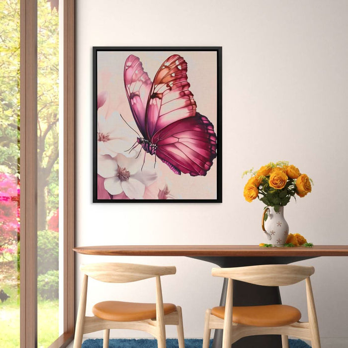 Ruby Wings - Wall Art in Black Frame