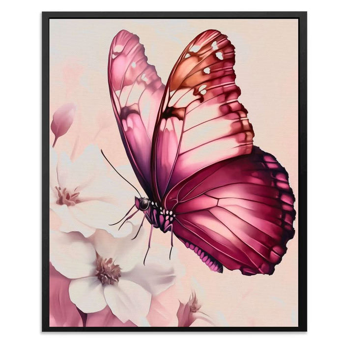 Ruby Wings - Neutral Floral Canvas Print