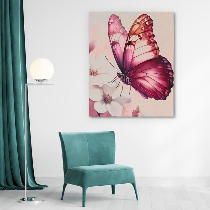 Ruby Wings - Butterfly Art for Bathroom