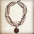 Rudy White Turquoise Copper Collar Length Necklace w/ Coin