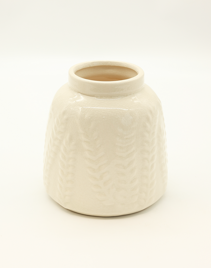 Saba White Wheat vase White