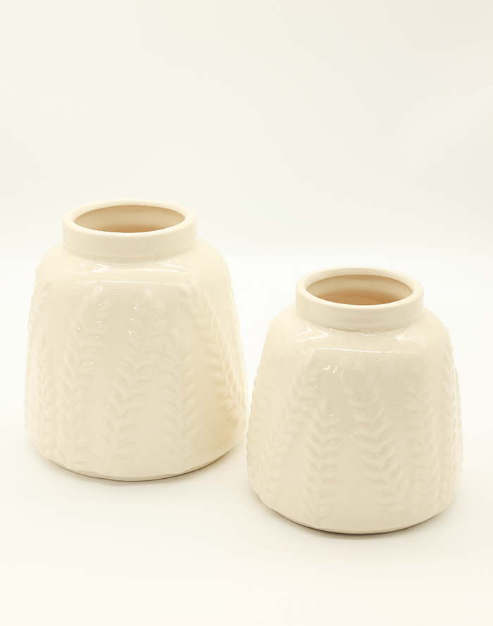 Saba White Wheat vase White