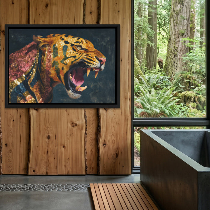 Saber Tiger Roar — Saber Tiger Roar Outdoor Bathroom Log Land 203