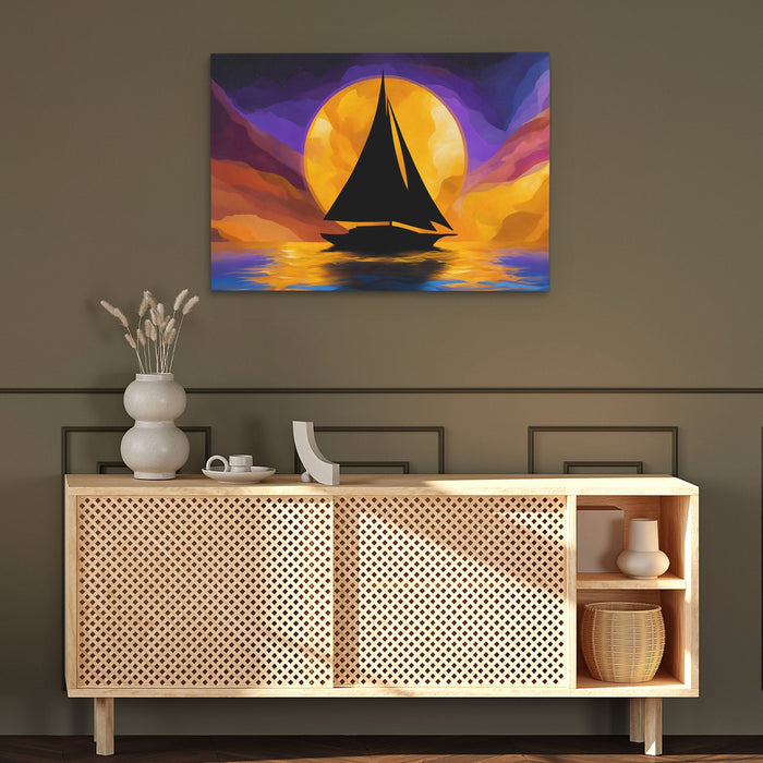 Sailboat Golden Passage - Luxury Wall Art