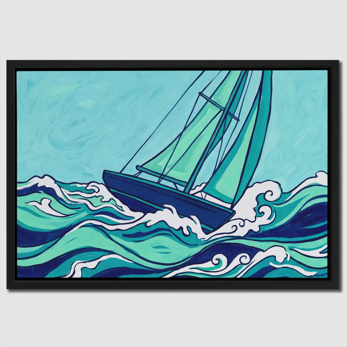 Sailboat Turbulent Seas — Sailboat Turbulent Seas Close Up Landscape 71