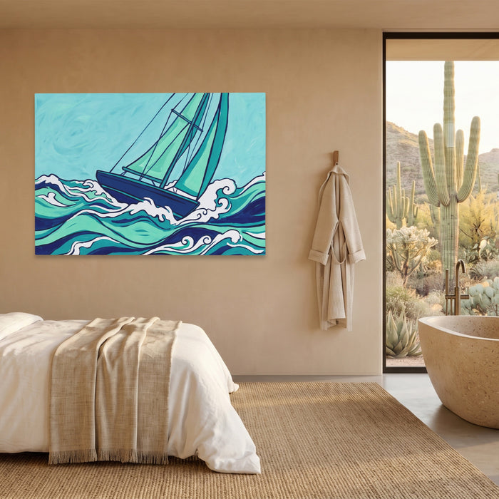 Sailboat Turbulent Seas — Sailboat Turbulent Seas Desert Home Land 109