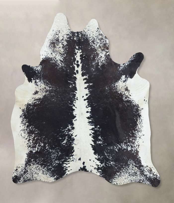 Salt and Pepper Black Cowhide Rug #B9587