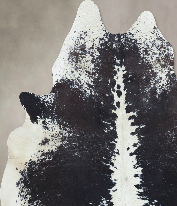 Salt and Pepper Black Cowhide Rug #B9587