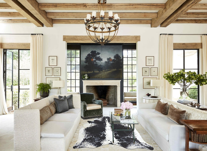 Salt and Pepper Black Cowhide Rug #B9587