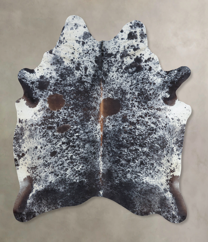 Salt and Pepper Black Cowhide Rug #B8488