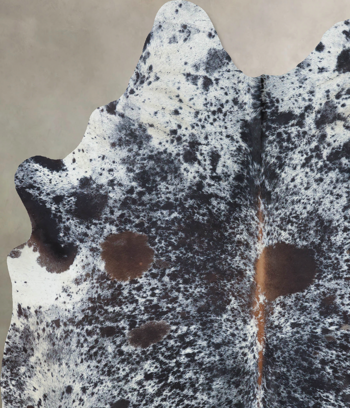 Salt and Pepper Black Cowhide Rug #B8488