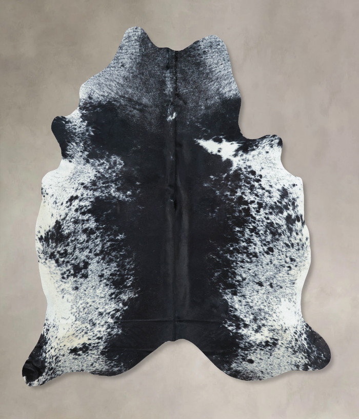 Salt and Pepper Black Cowhide Rug #B9592