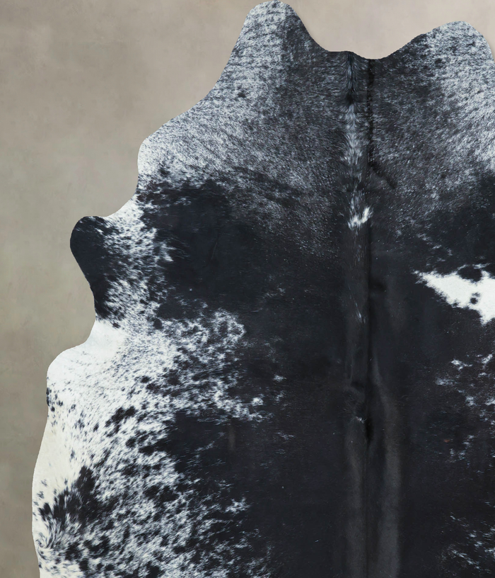 Salt and Pepper Black Cowhide Rug #B9592