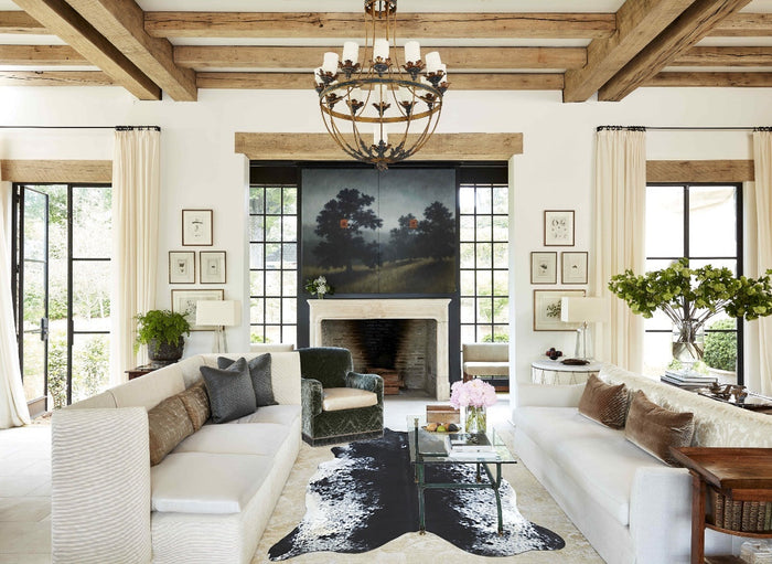 Salt and Pepper Black Cowhide Rug #B9592