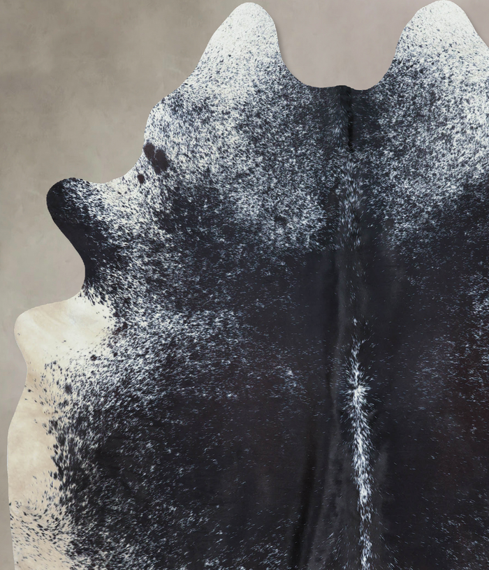 Salt and Pepper Black Cowhide Rug #B9613