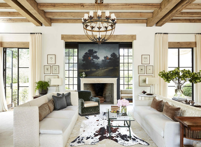 Salt and Pepper Brown Cowhide Rug #B8512