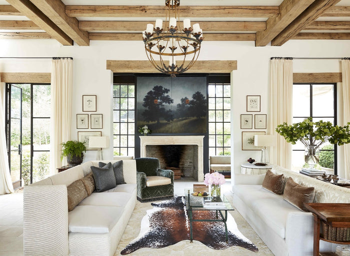 Salt and Pepper Brown Cowhide Rug #B8513