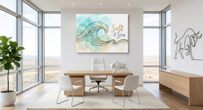 Salt And Sea — salt and sea office space with furniture 1land flush print