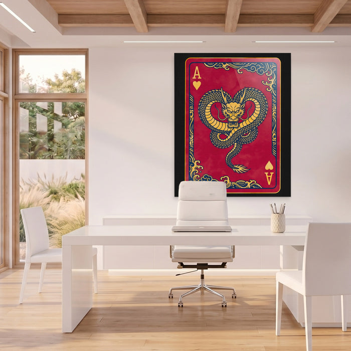 Samurai Ace Hearts Card canvas wall art, room view