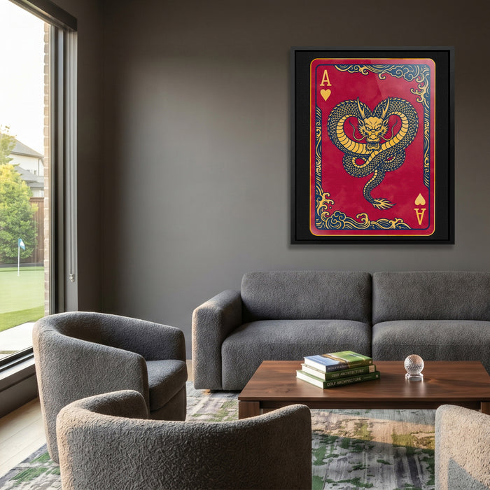Samurai Ace Hearts Card canvas wall art, room view
