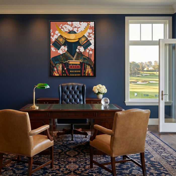 Samurai Cherry Blossom canvas wall art, room view