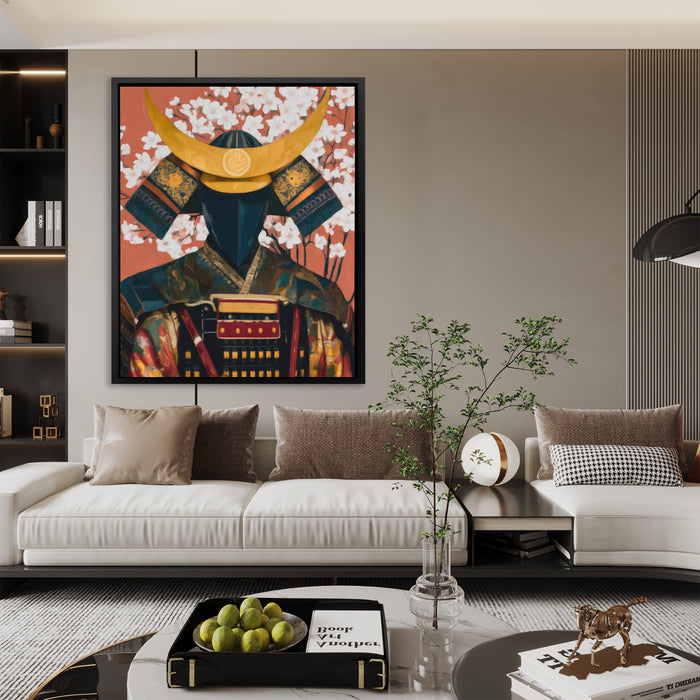 Samurai Cherry Blossom canvas wall art, room view