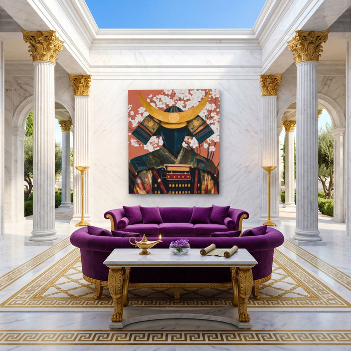 Samurai Cherry Blossom canvas wall art, room view