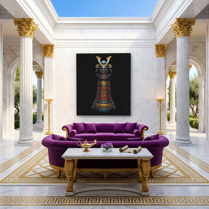Samurai Chess King canvas wall art, room view