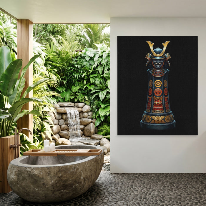 Samurai Chess King canvas wall art, room view