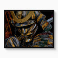 Samurai Golden Armor — samurai golden armor white studio framed black