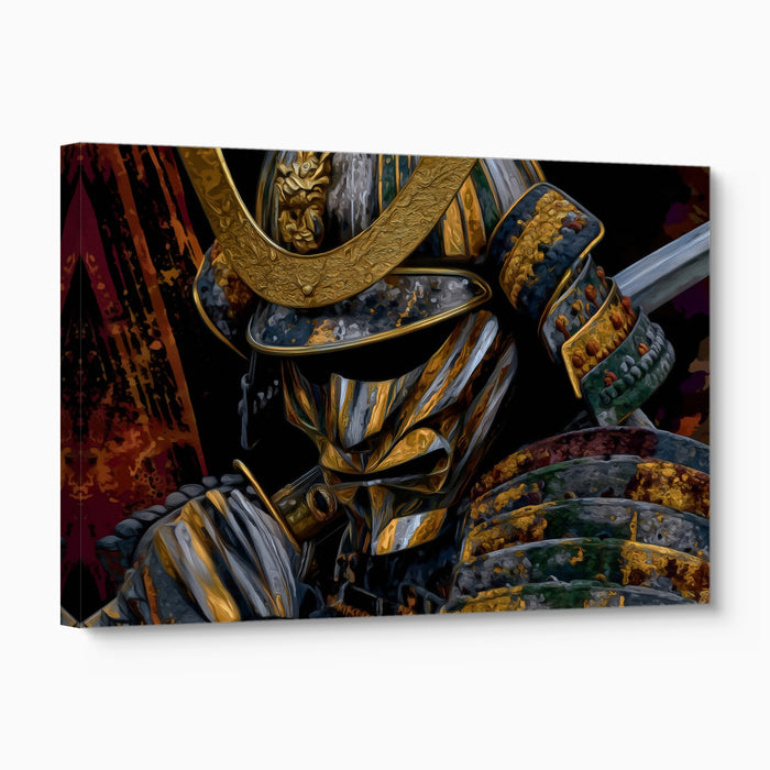 Samurai Golden Armor — samurai golden armor angled flush print