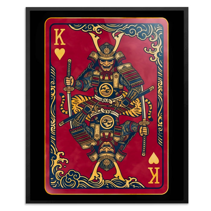 Samurai King Hearts Card canvas wall art, room view