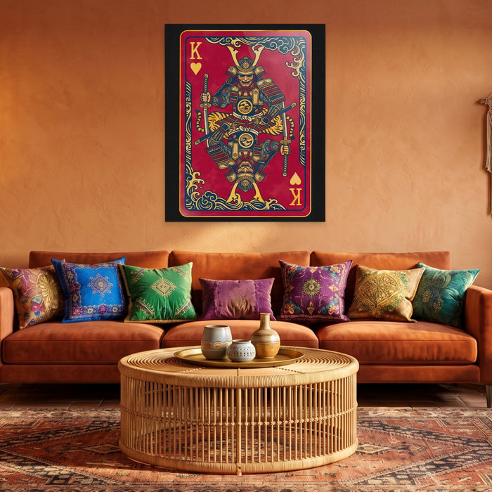 Samurai King Hearts Card canvas wall art, room view