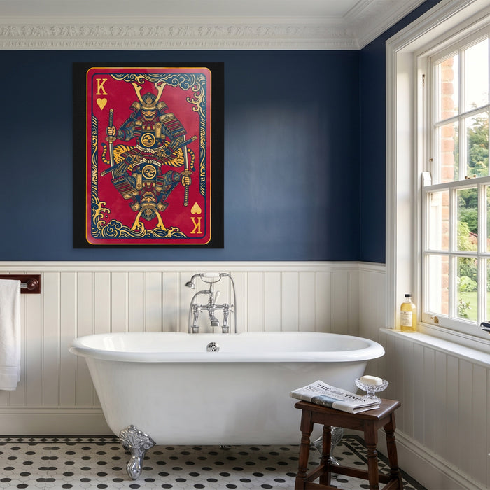Samurai King Hearts Card canvas wall art, room view