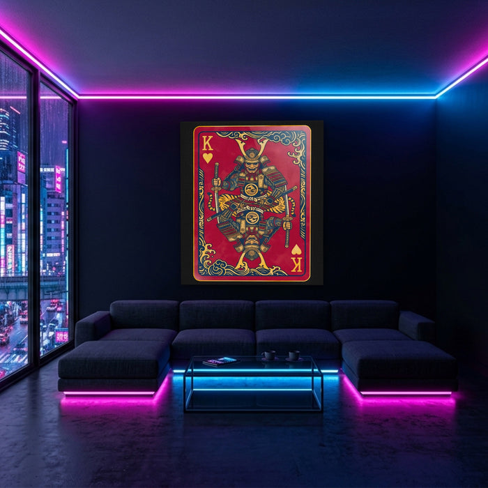 Samurai King Hearts Card canvas wall art, room view