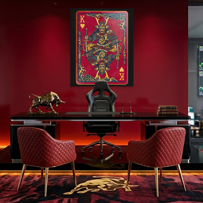 Samurai King Hearts Card canvas wall art, room view