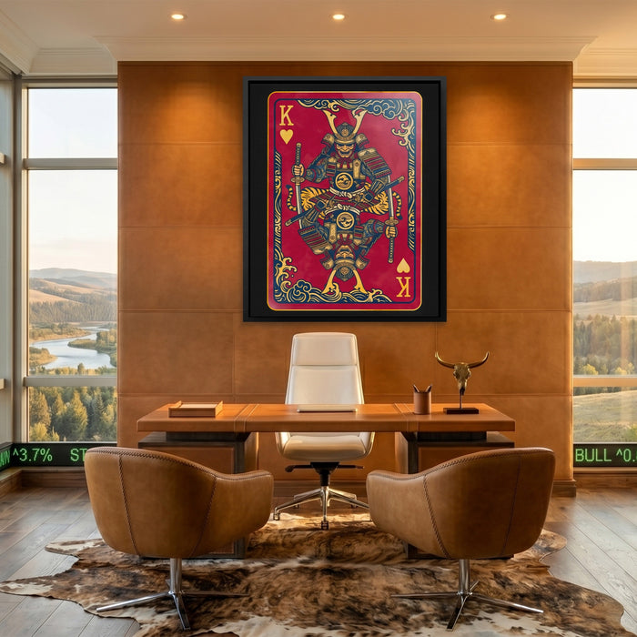 Samurai King Hearts Card canvas wall art, room view