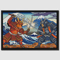 Samurai Mt. Fuji Clash canvas wall art