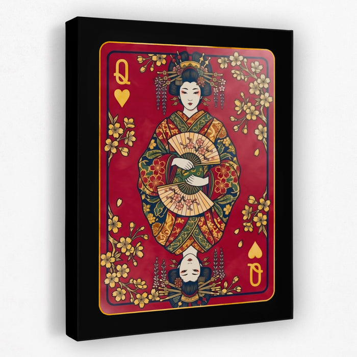 Samurai Queen Hearts Card canvas wall art